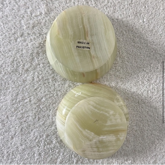 Vintage Yellow Onyx Candlestick Holders X2 - Picture 5 of 16